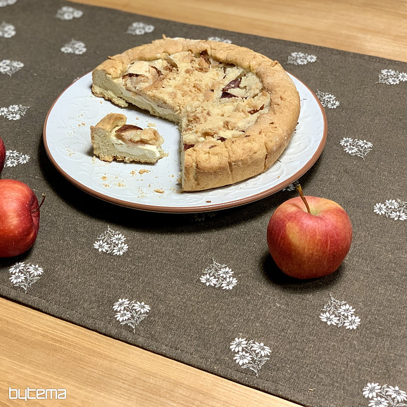 Jacquard scarf ALPINE FLOWERS BROWN