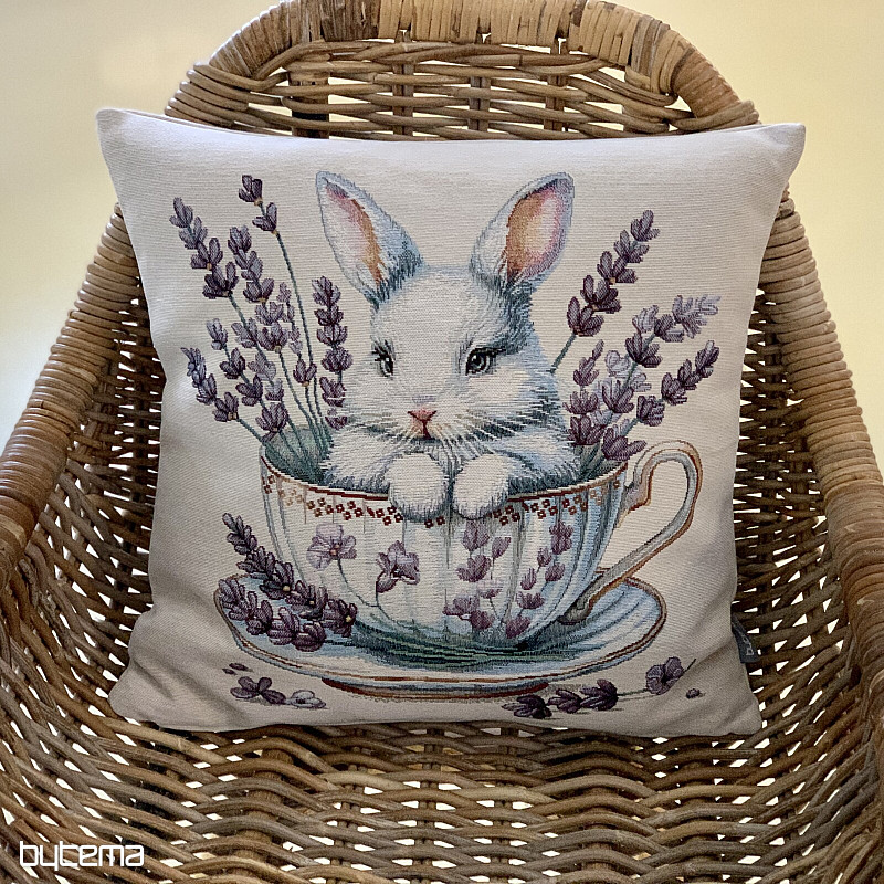 Tapestry pillowcase HARE IN PORCELAIN