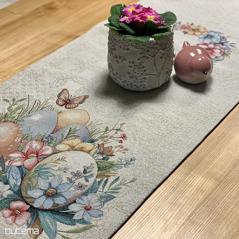 Easter tablecloth and scarf EGGS IN THE GRASS