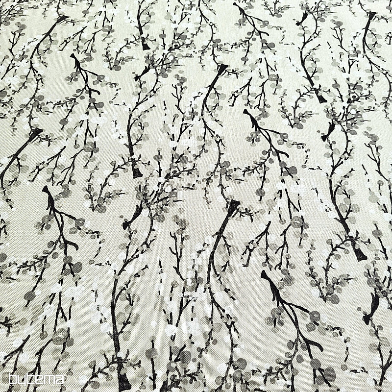 Decorative fabric TREE BUBBLES GREY