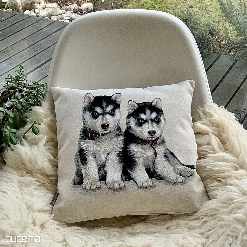 Tapestry pillowcase HUSKY PUPPIES
