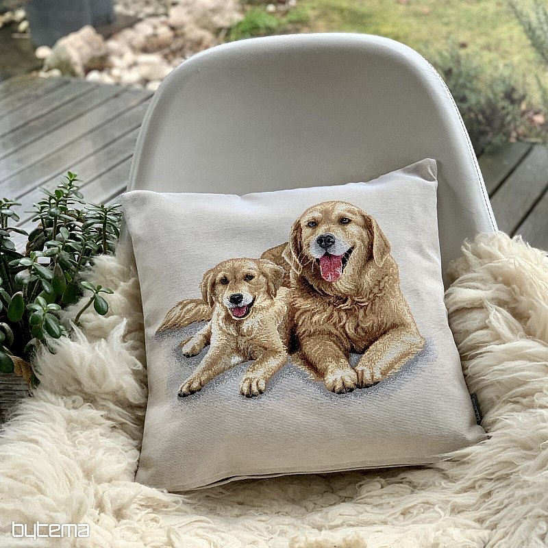 Tapestry pillowcase LABRADOR AND PUPPY