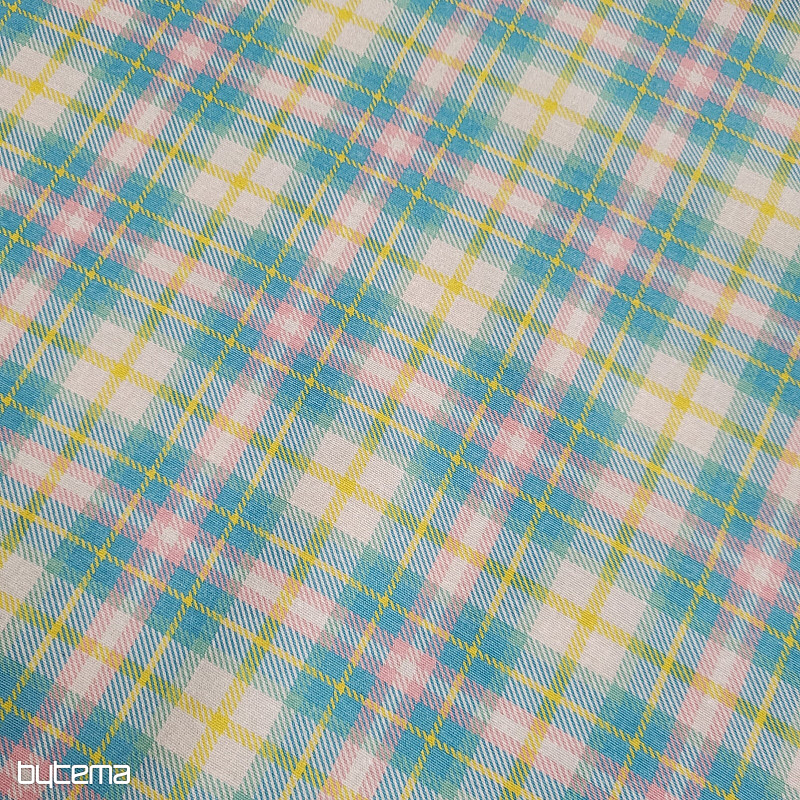 Decorative fabric DEMER GREEN PINK