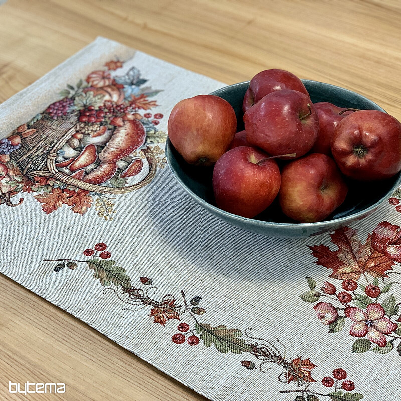 Tapestry tablecloth and scarf MUSHROOMS IN THE CART