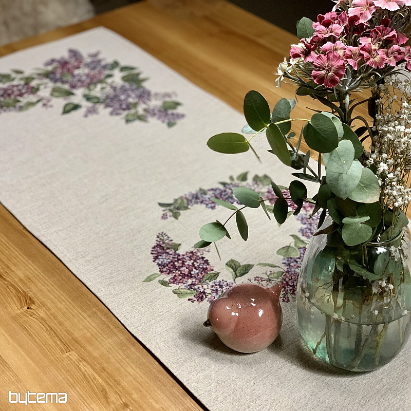 Gobelin tablecloth and scarf LILAC