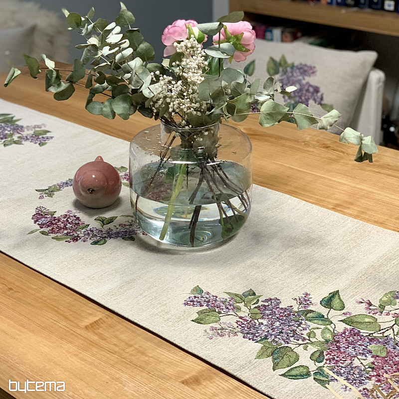 Gobelin tablecloth and scarf LILAC