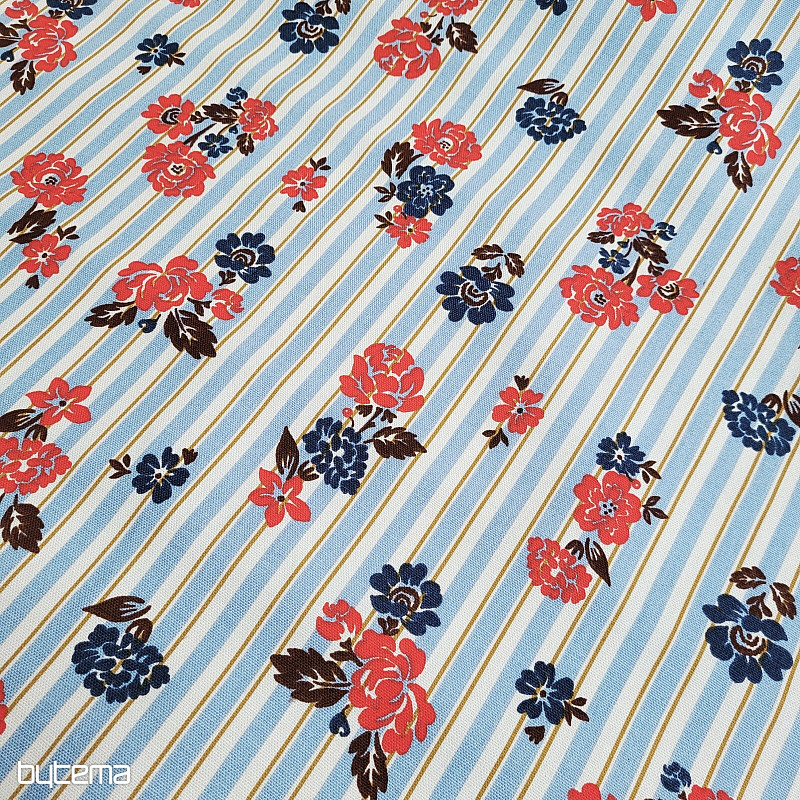 Cotton fabric BLUE STRIPE RIMCHA