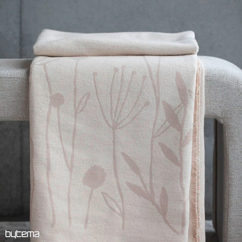 Blanket AMBER FLOWERS beige