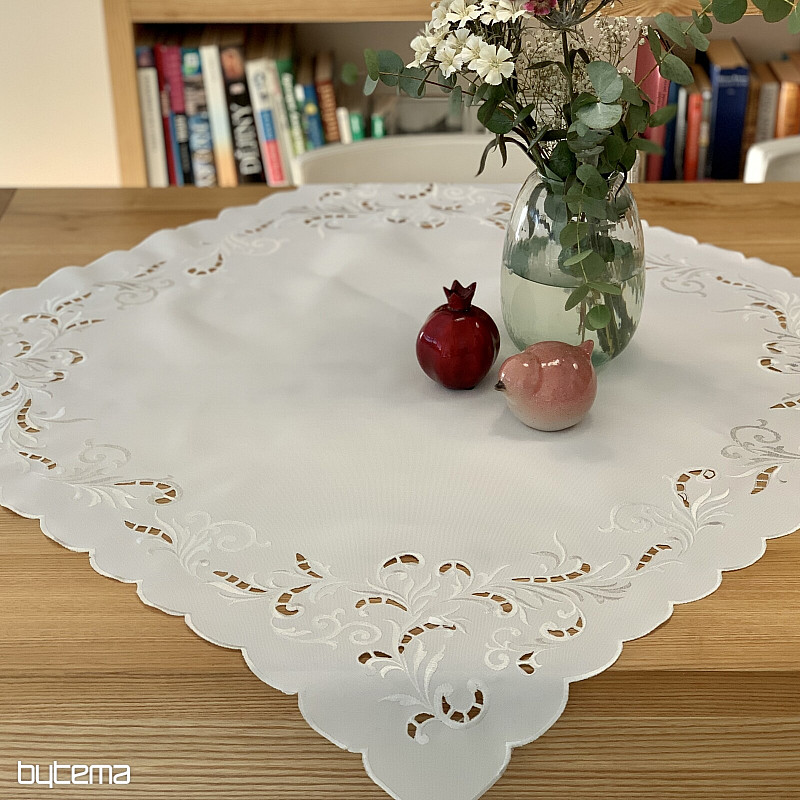 Tablecloth and scarf WHITE DREAM embroidered