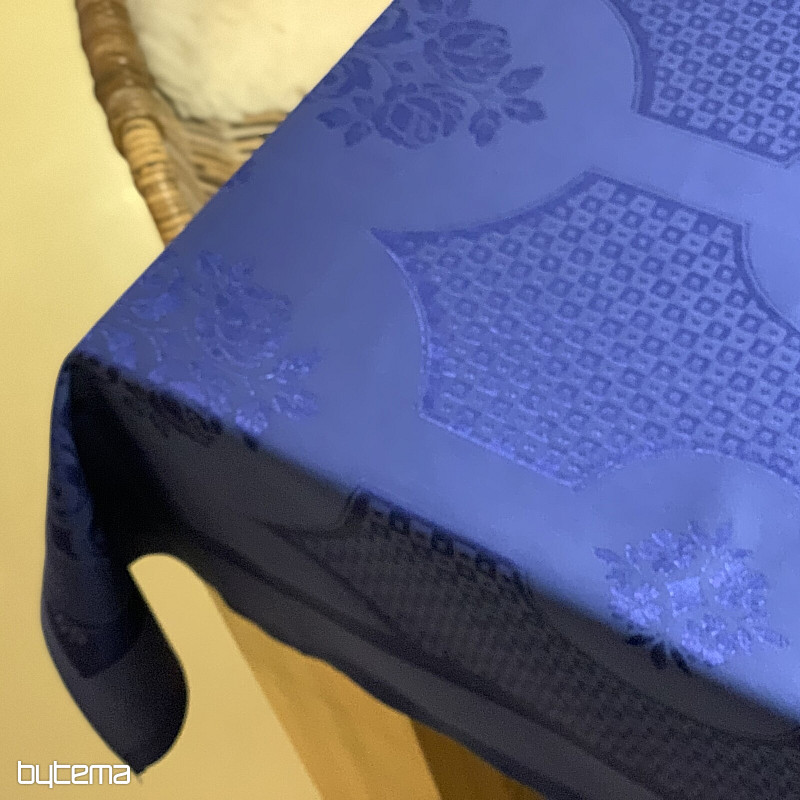 Tablecloth DAMASK dark blue 130 x 230