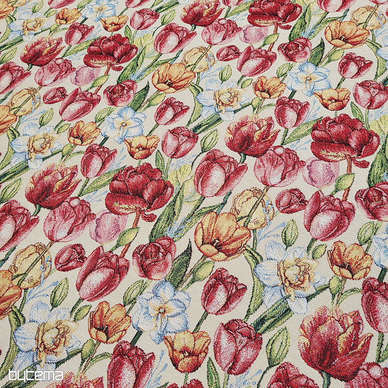 Tapestry fabric TULIPS NAOMI