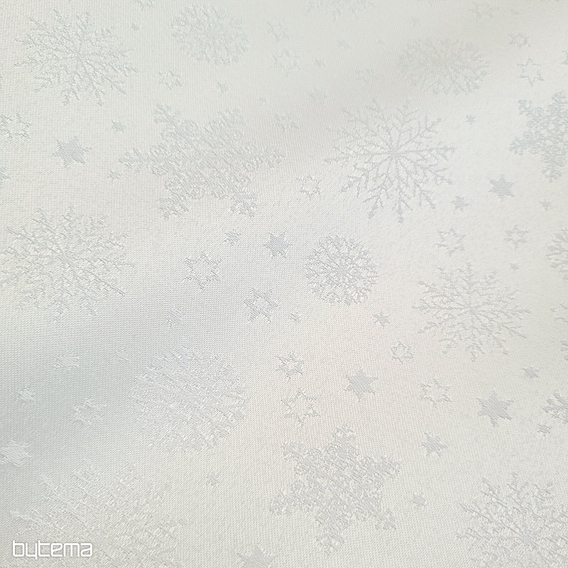 Decorative plain fabric FLAKES MIX WHITE