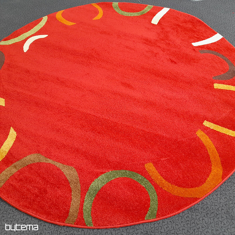 Figaro round rug 200 x 200 cm red