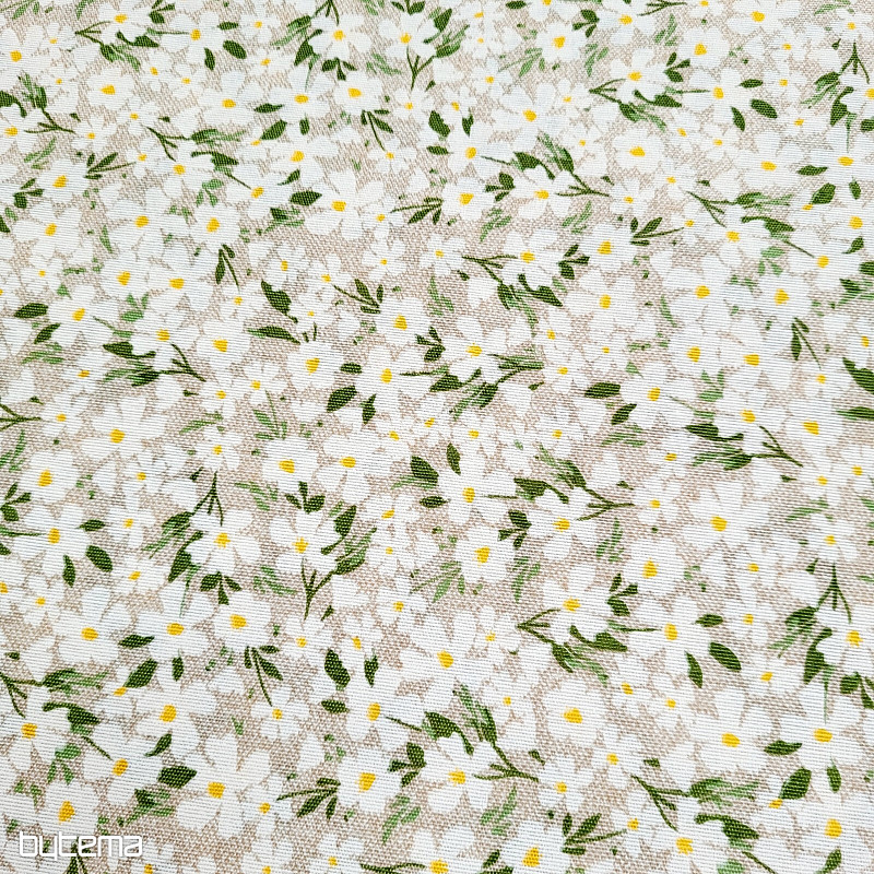 Decorative fabric WHITE FLOWERS