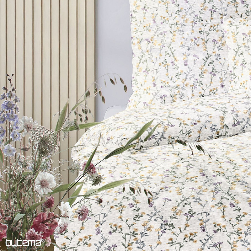 IRISETTE luxury soft crepe EASY 8665-40 Yellow flowers