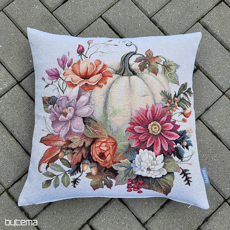 Tapestry pillowcase PUMPKIN WHITE