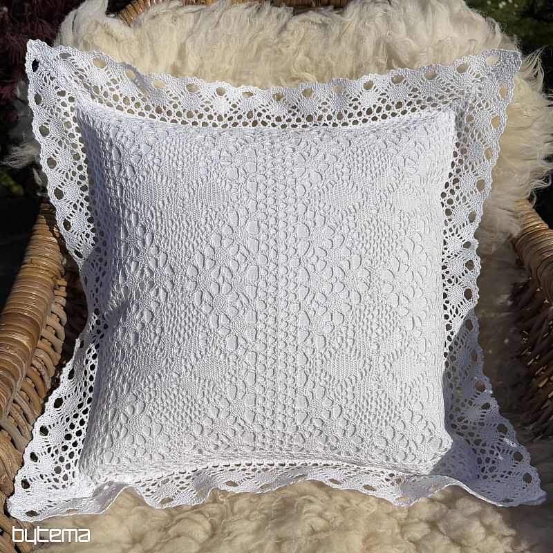 Decorative pillowcase LACE white