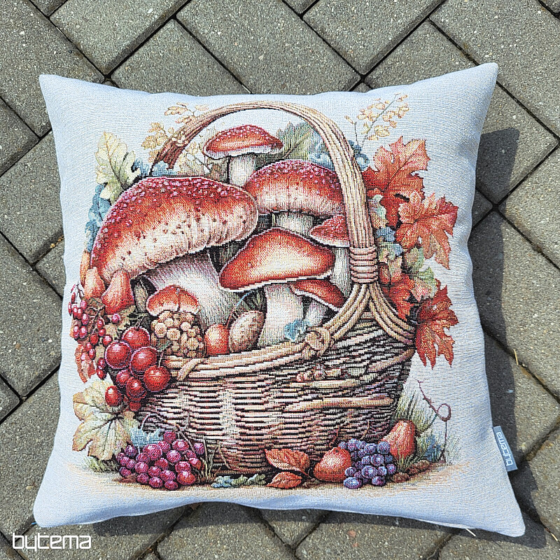 Tapestry pillowcase MUSHROOMS IN THE CART