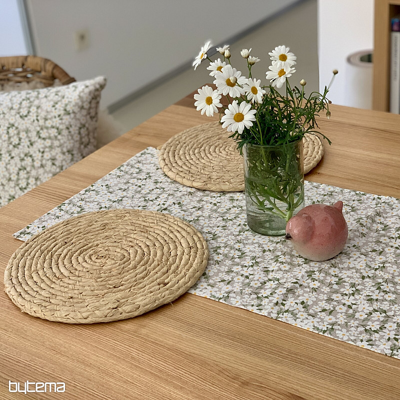 Tablecloth and scarf WHITE FLOWERS