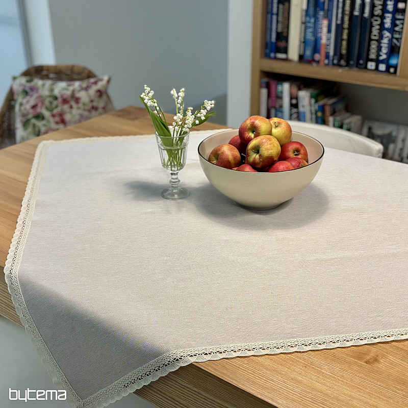 Tapestry tablecloth and scarf NATUR WITH LACE