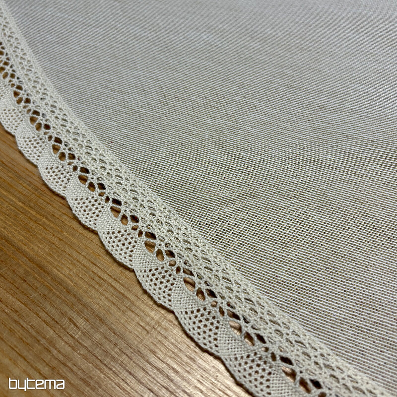 Round tapestry tablecloth NATUR WITH LACE