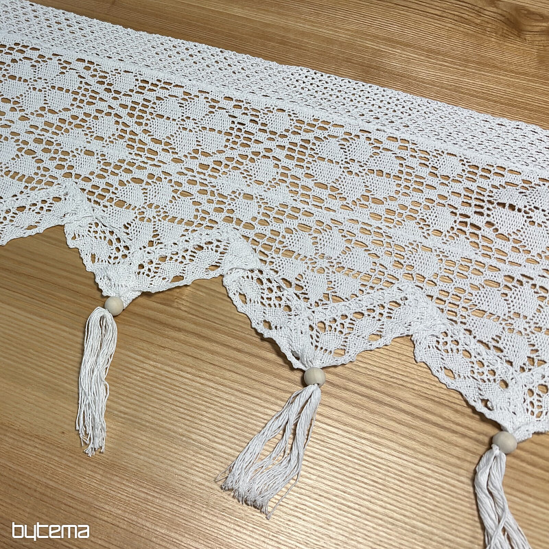 Finished stained glass curtain CROCHET LACE BEIGE