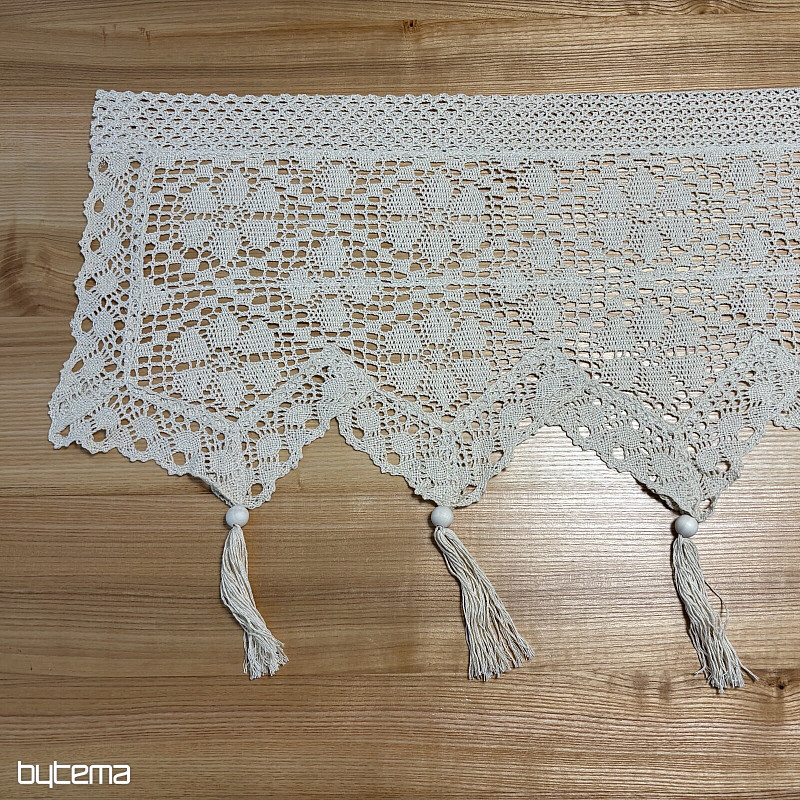 Finished stained glass curtain CROCHET FLOWERS WHITE