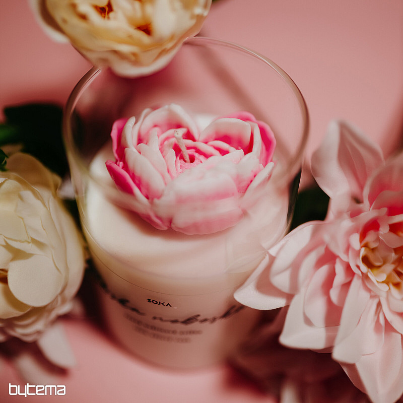 HEAVENLY LOVE scented flower candle with lid