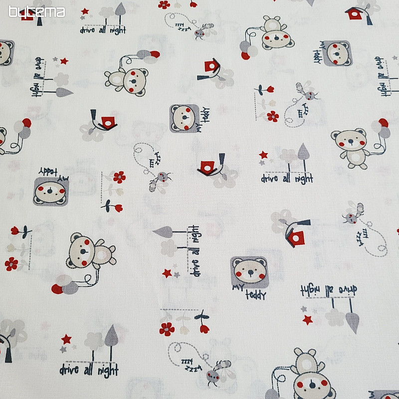 Children&#39;s fabric TEDDY BEAR red