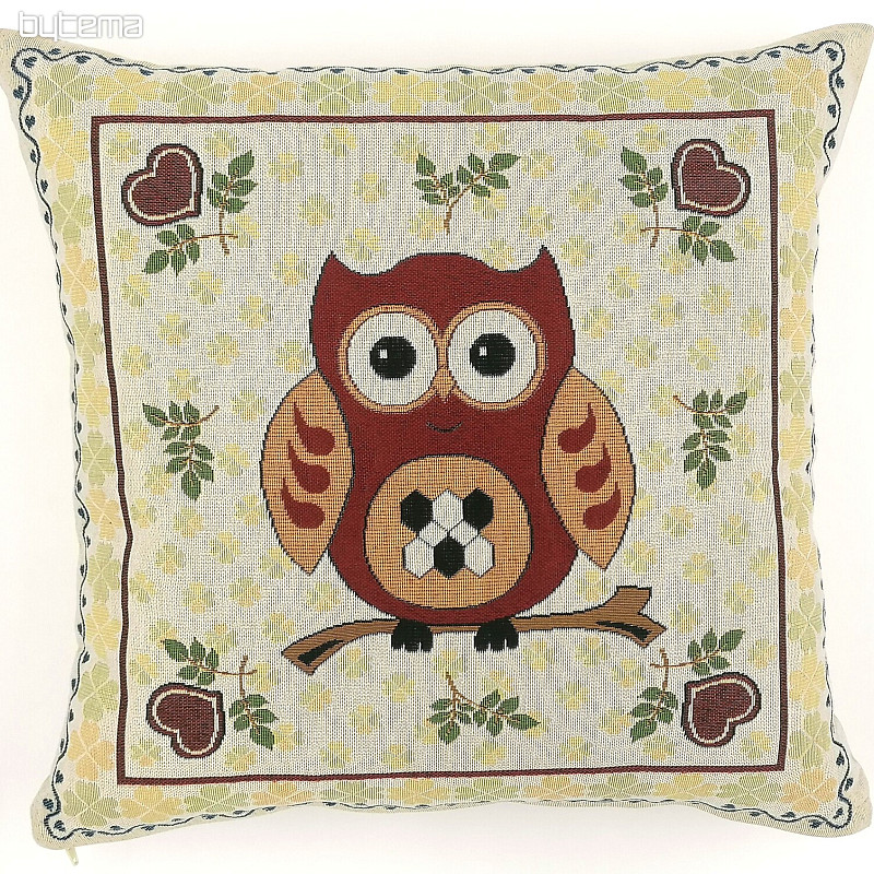 Decorative pillow OWL red