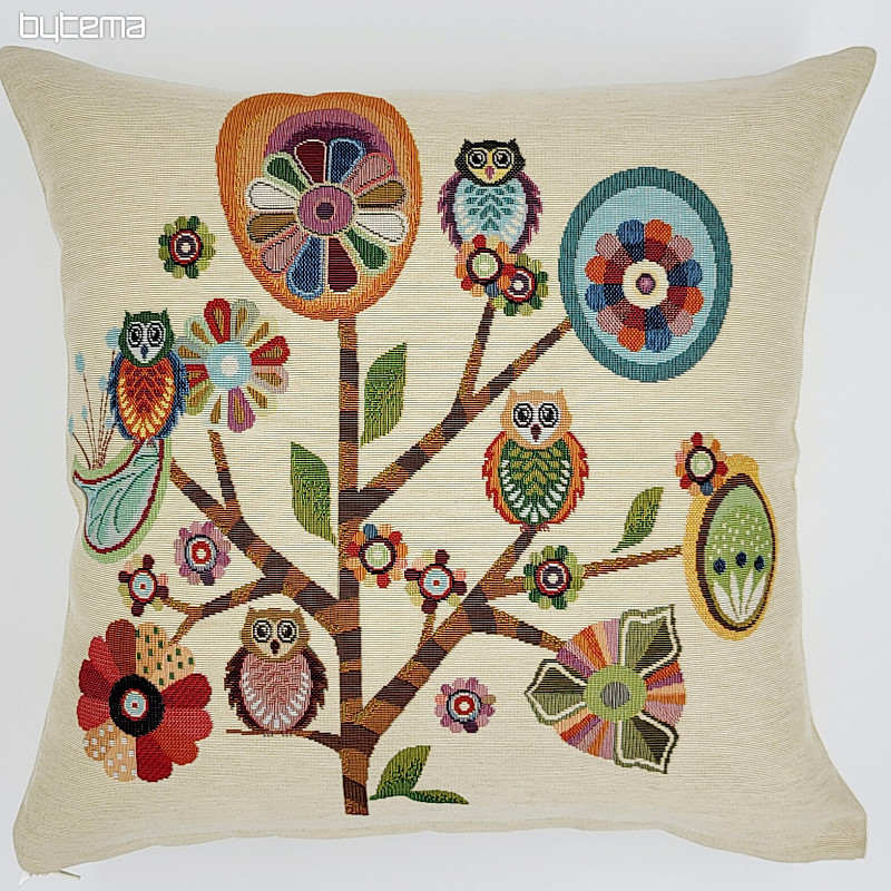 Decorative pillowcase OWLS ON A TREE A