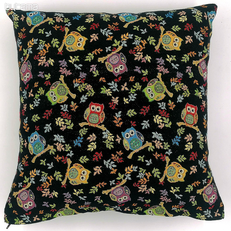 Black owl decorative pillows