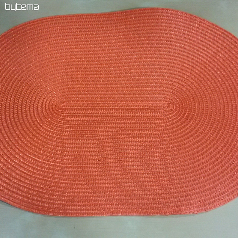 Bast oval placemat orange