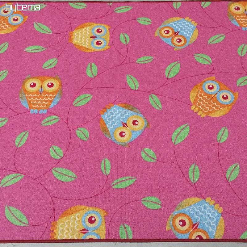 Carpet for girls OWL - Happy  owl pink
