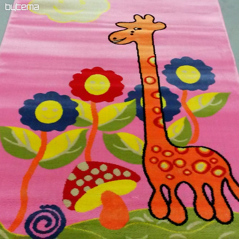 Children&#39;s carpet KIDS GIRAFFE pink