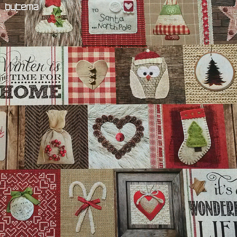 Decorative fabric CHRISTMAS digital print 3D