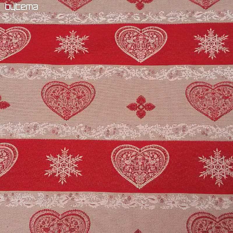 Red jacquard stripe decorative fabric