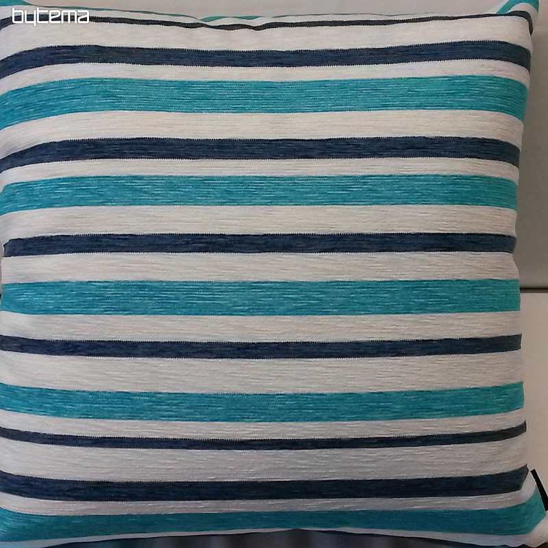Decorative pillow cover PEKING stripes blue-turquoise