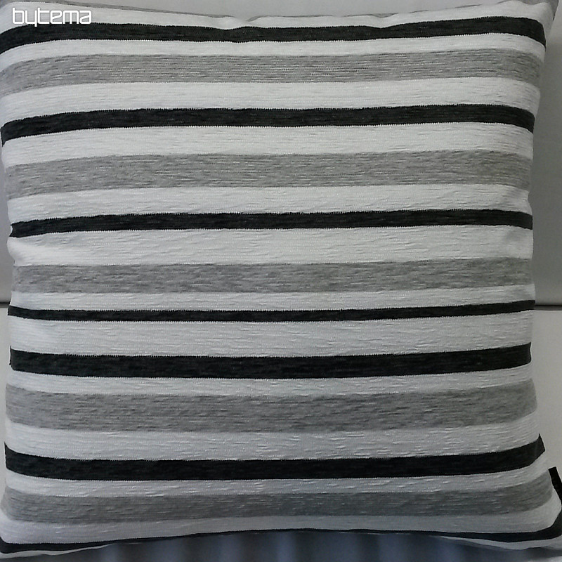 Decorative pillow-case PEKING STRIPES black and gray