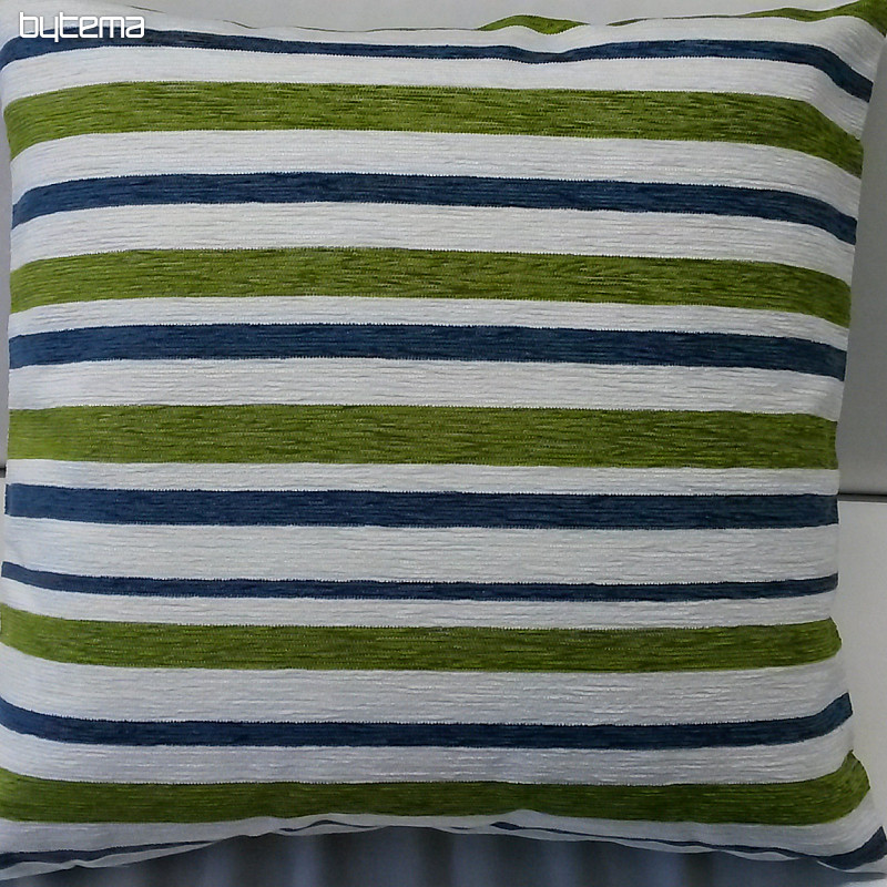 Decorative pillow cover PEKING stripes blue-green