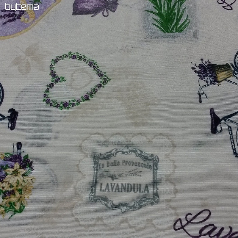 Decorative fabric LAVANDA BICICLETA LILA