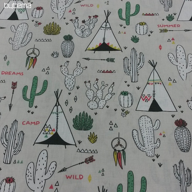 Cotton fabric INDIAN CAMP