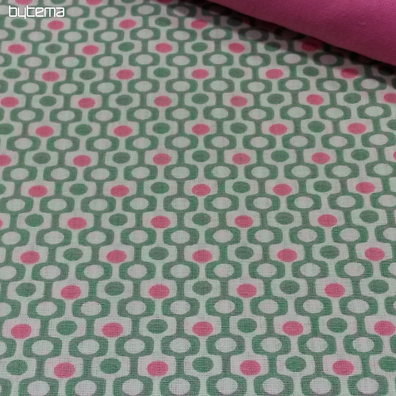 Decorative fabric PEIXO MENTHE/CORAL