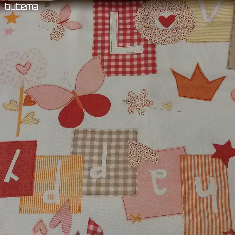 Children decorative fabric TVIST PRINCESS C01 orange