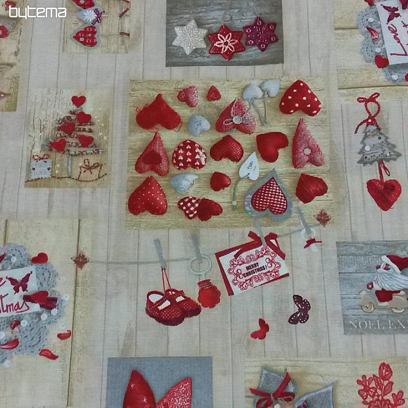 Decorative fabric NOEL LOVE CHRISTMAS
