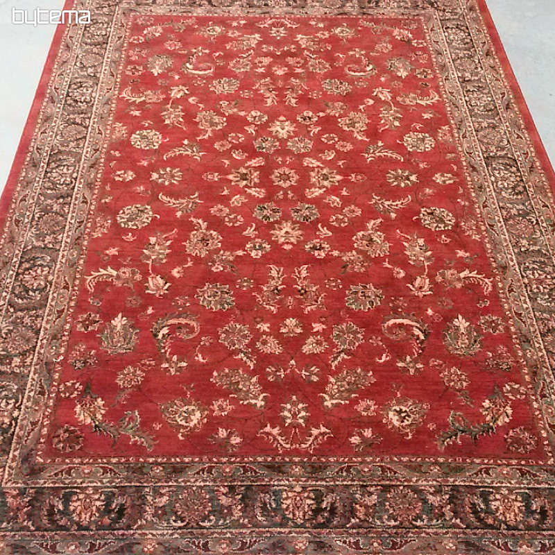 Luxurious woolen carpet ROYAL allover flower red