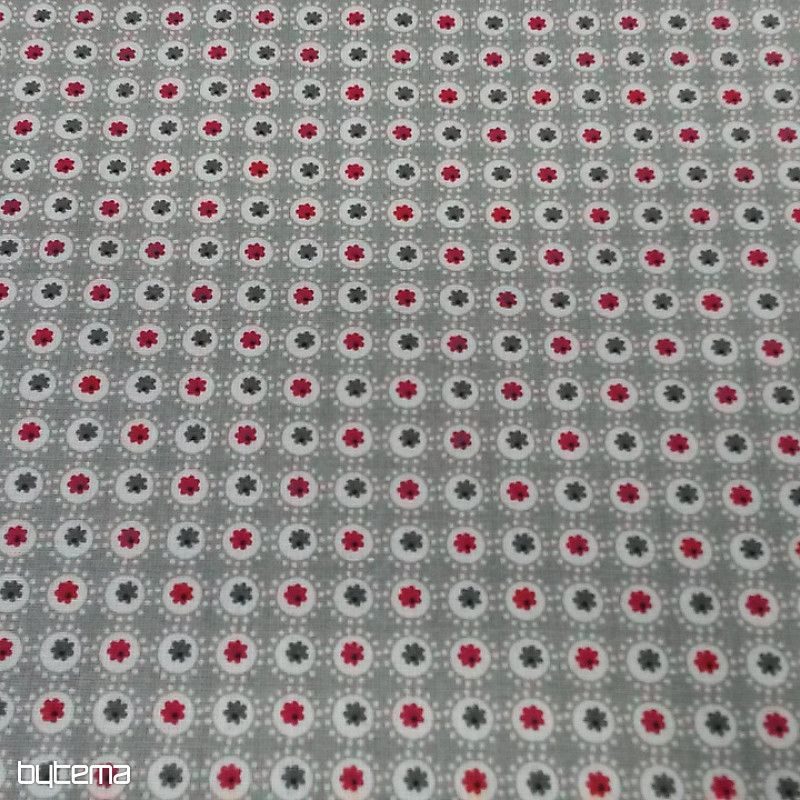 Decorative fabric COLETTE gris/rouge