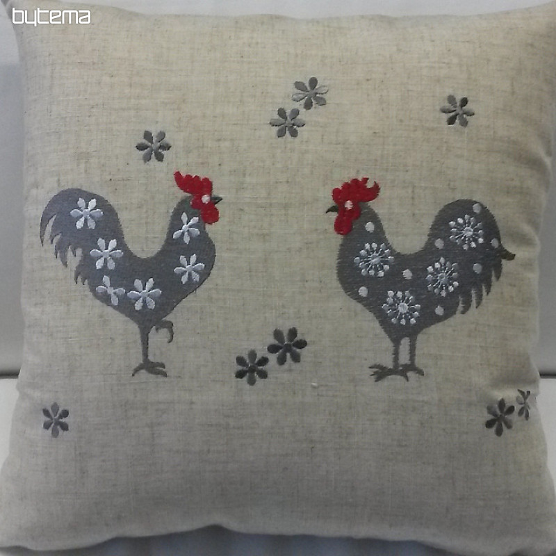 Embroidered Easter Cushion cover ROOSTERS