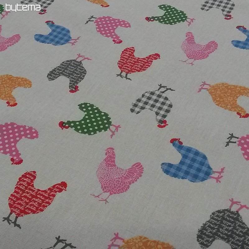 Decorative fabric MINI HENS 1