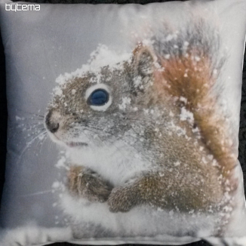 Decorative pillow-case SQUIRREL IN WINTER 40x40